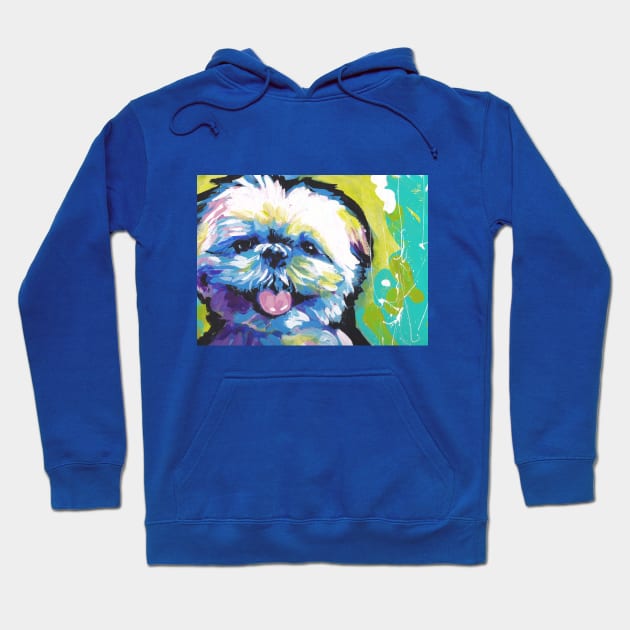 Shih Tzu Bright colorful pop dog art Hoodie by bentnotbroken11